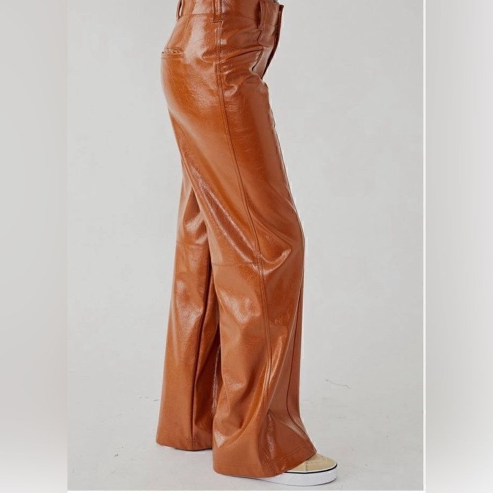 NWT Free People Straight Leather Pants - Picture 2 of 7